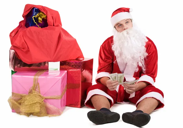 Thoughtful Santa — Stock Photo, Image