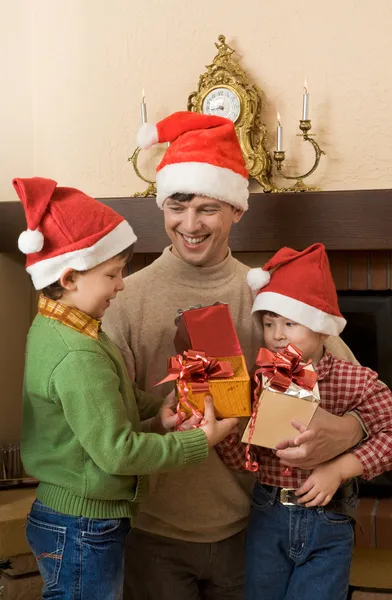 Três Pai Natal — Fotografia de Stock