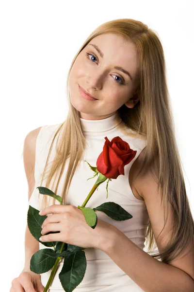 Meisje met roos — Stockfoto