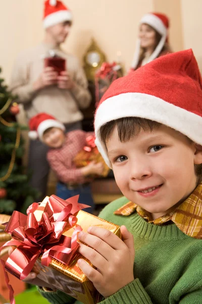 Child with gift Stock Image