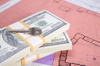 Money for new real estate clipart