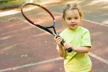 Girl with racket clipart