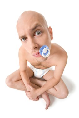 Sucking pacifier clipart