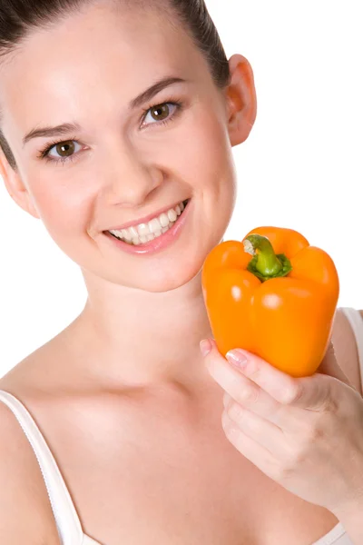 Female with pepper — Stock Photo, Image