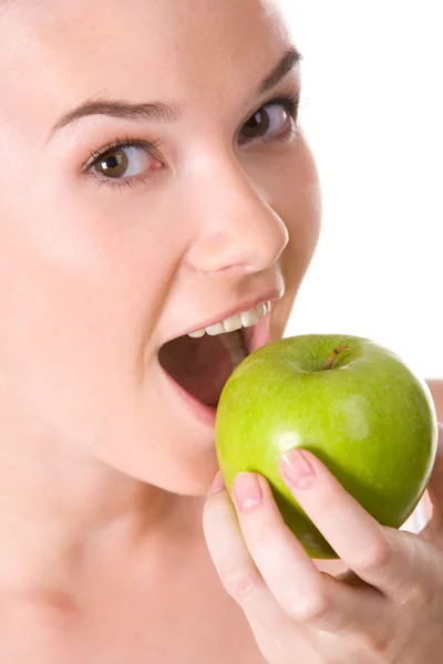 Jíst jablka — Stock fotografie