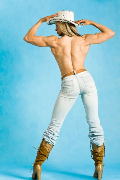 Topless cowgirl — Stock Photo, Image