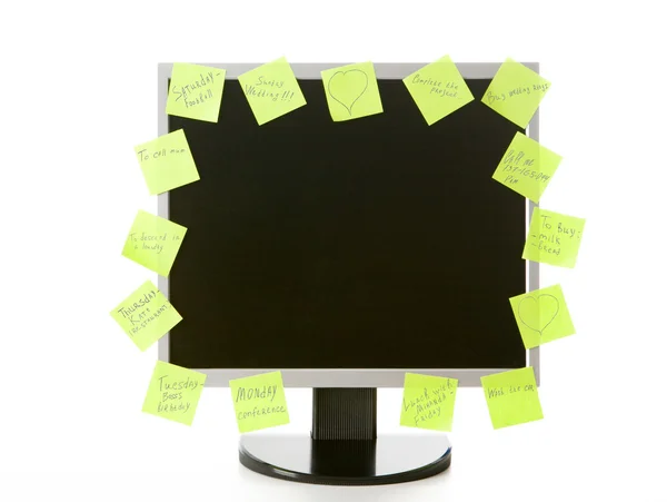 Monitor with stickers — Stock Photo, Image