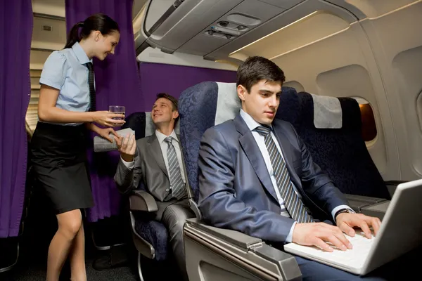 In airplane — Stock Photo, Image