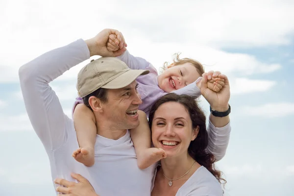 Glad familj — Stockfoto