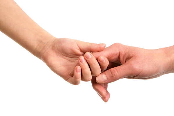 Mother and child holding by hands