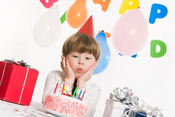 Blowing on candles — Stock Photo, Image