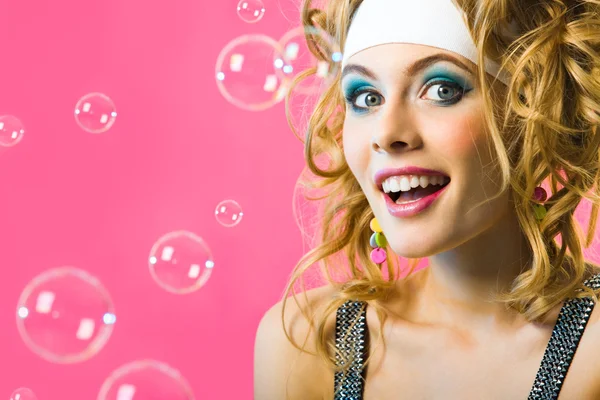 Chica con burbujas — Foto de Stock
