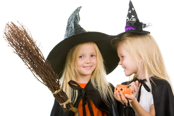 Dwie dziewczyny czarownic — Zdjęcie stockowe