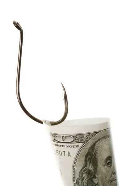 Money on hook — Stock Photo, Image