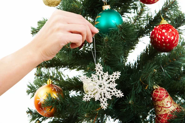 Decorating firtree — Stock Photo, Image