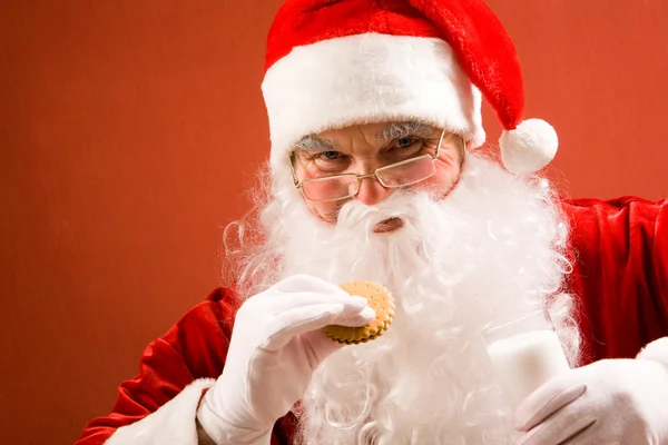 Santa eten — Stockfoto