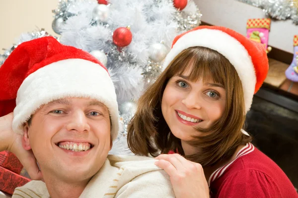 Weihnachtsmann-Paar — Stockfoto