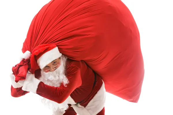 Санта с подарками — стоковое фото