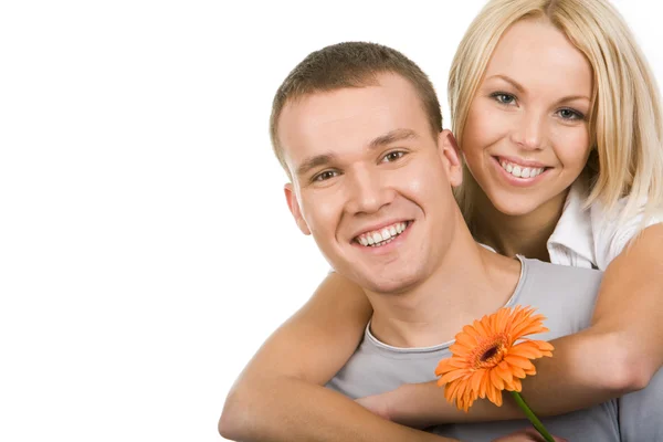 Sexy Young Couple Embracing Against Black Stock Photo 