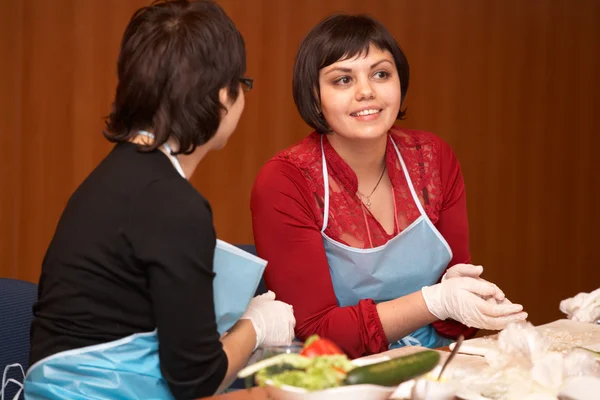 stock image Females during cooking