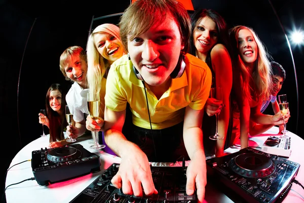 Deejay and friends Royalty Free Stock Photos