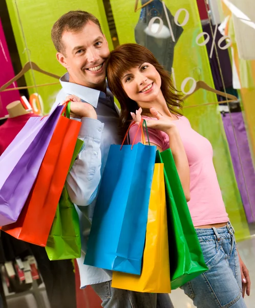 Happy shoppers — Stock Photo, Image