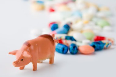 Pig and pills clipart