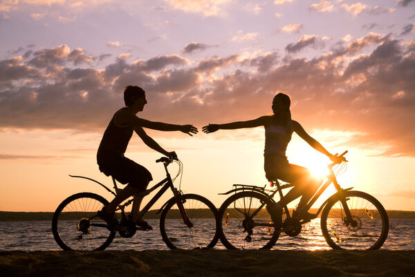 Riding bicycles