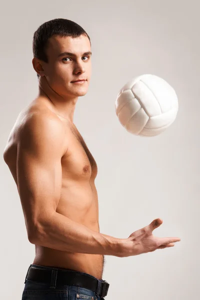 Man playing with ball — Stock Photo, Image