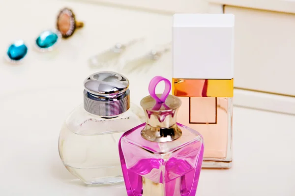 Bottles with fragrances — Stock Photo, Image