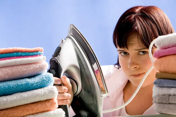 Reluctant to iron — Stock Photo, Image