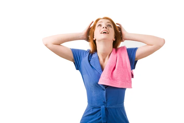 Female with towel — Stock Photo, Image