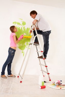 Painting together clipart