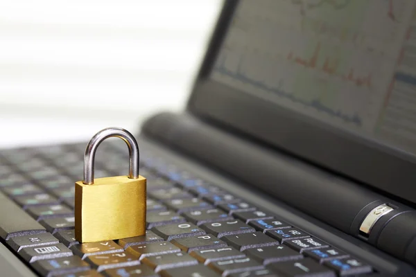 stock image Padlock on keyboard