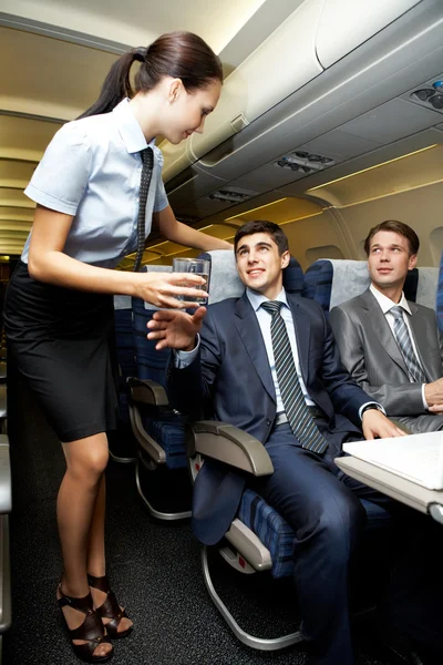 In airplane — Stock Photo, Image