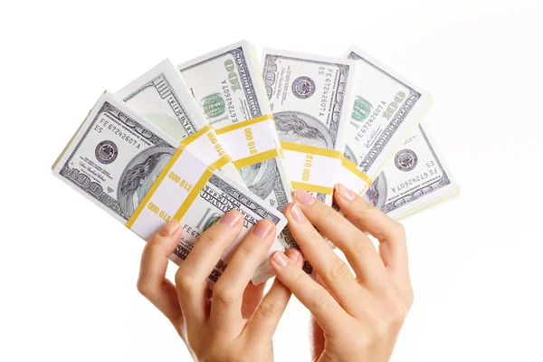 Δολάρια στα χέρια — Φωτογραφία Αρχείου