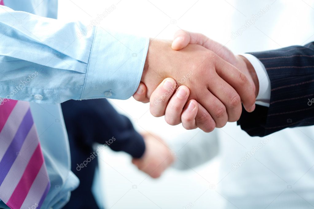 Row of handshakes