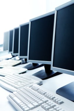 Row of computers clipart