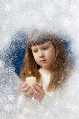 Girl with candle clipart