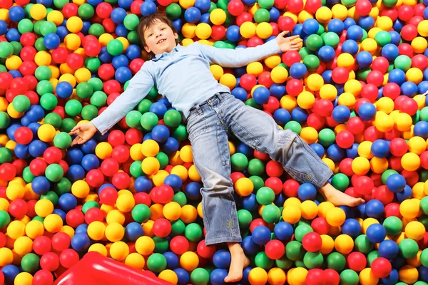 Boy on balls — Stock Photo, Image