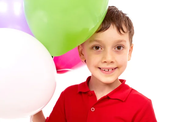 Jongen met ballonnen — Stockfoto