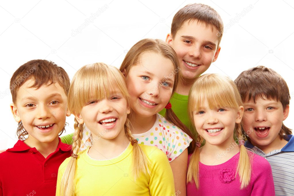Row of children