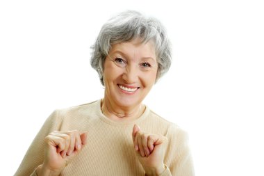 Grey-haired woman clipart