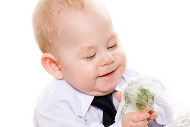 Baby with money clipart