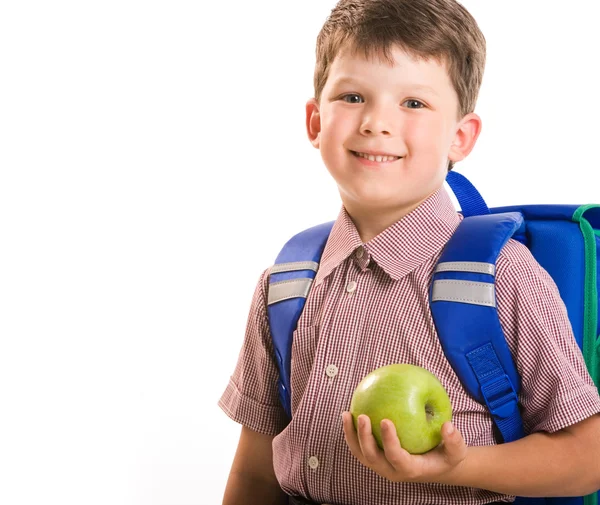 Хлопчик з apple — стокове фото