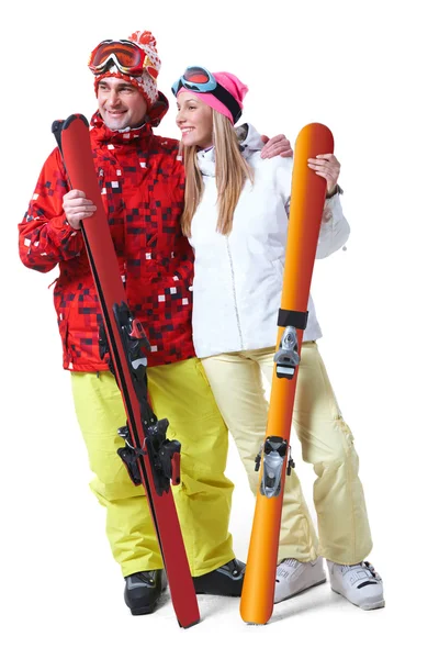 Szczęśliwy narciarzy — Zdjęcie stockowe
