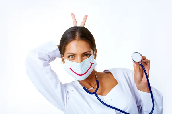 Engraçado Enfermeira — Fotografia de Stock
