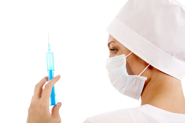 Doctor with syringe — Stock Photo, Image