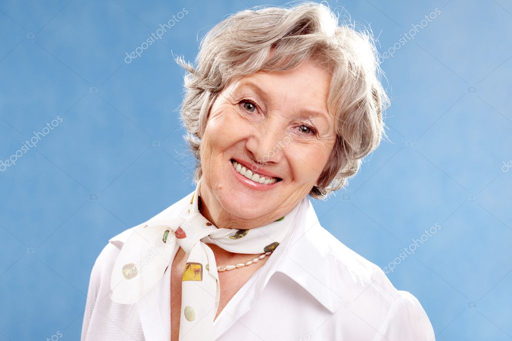Grey-haired woman