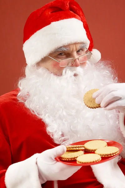 Santa eating — Stock Photo, Image